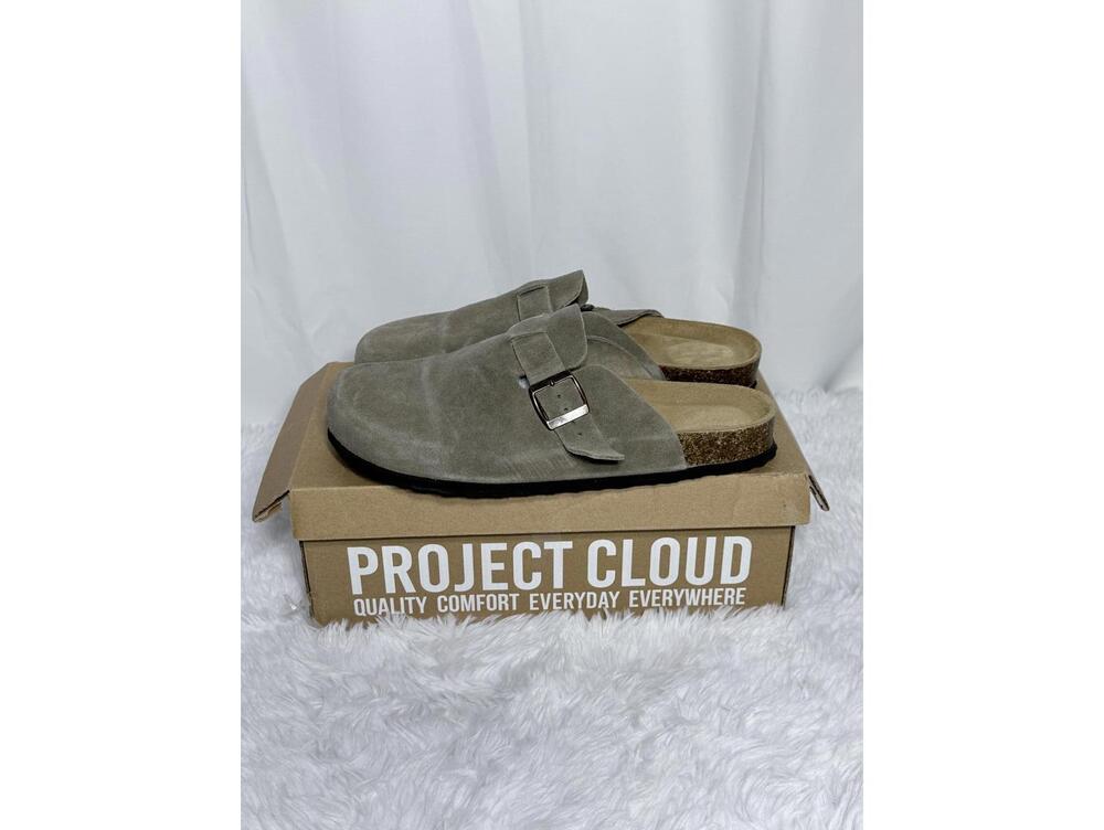 Project Cloud Gray Suede Slip-On Clogs with Buckle - Picture 3 of 4